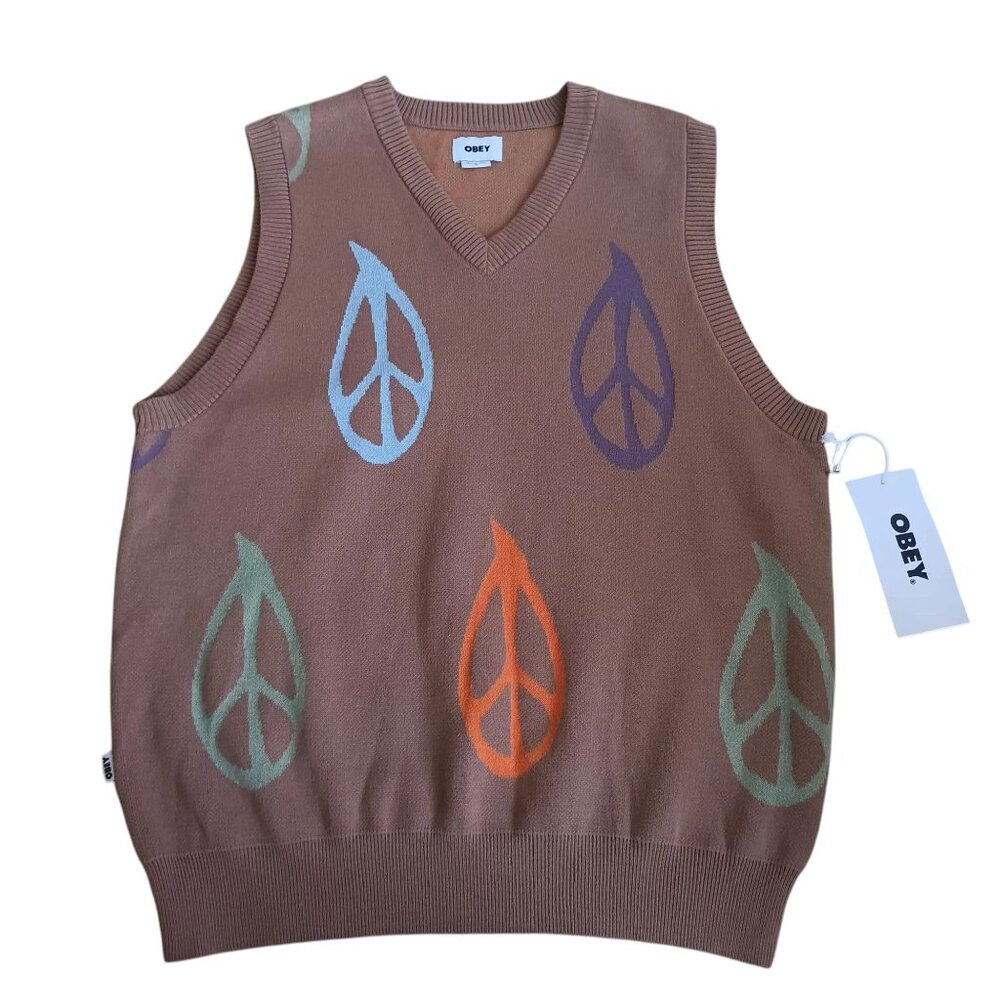 OBEY Peace Sweater Vest Size MEDIUM New NWT